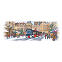 Plecháček - tramvaj Škoda 52T - vánoční motiv