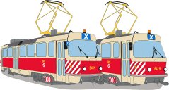 Kissen - Prag Straßenbahn Pflüge