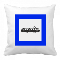 Kissen - Haltestellenschild - Straßenbahn