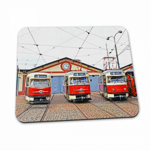 Mouse pad - Prague trams ČKD Tatra T2 and T2R
