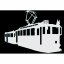Naklejka Zabytkowy tramwaj - 3D - Kolor: Czarny