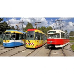 Hrnek - tramvaje VarioLF2 a T2 v Košicích