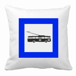 Pillow - stop sign - trolleybus