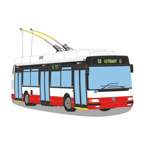 Grafika - trolejbus Škoda 24Tr Praha