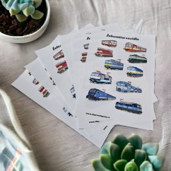 Colorful stickers - railway vehicles