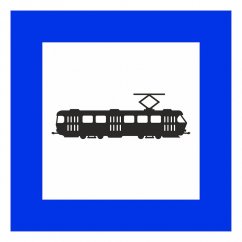Polštář - zastávkový označník - tramvaj