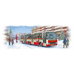 Kubek metalowy - autobus Karosa B741 - motyw świąteczny