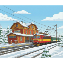 Mouse pad - locomotive 242 - drawing