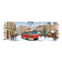 Plecháček - tramvaj ČKD Tatra T3 - vánoční motiv