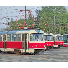 Podložka pod myš - pražské tramvaje ČKD Tatra T3M, T3M2-DVC, T3R.P