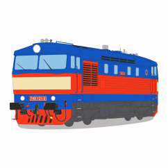 Grafika - lokomotywa 749 "Bardotka"