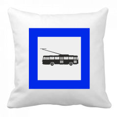 Kissen - Haltestellenschild - Oberleitungsbus