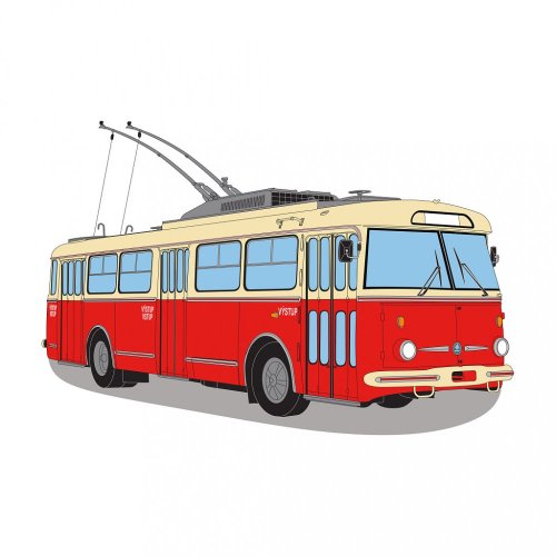 Grafika - trolejbus Škoda 9tr