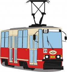 Polštář - tramvaj Konstal 105Na