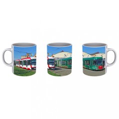 Hrnek - tramvaje EVO2 "Drak" Brno - bílý a zelený