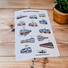 Bunte Aufkleber - Prager Straßenbahnen