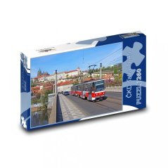 Puzzle Straßenbahn ČKD Tatra T6A5 unter der Prager Burg
