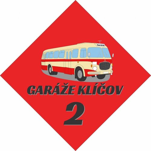 Cedulka - garáže Klíčov