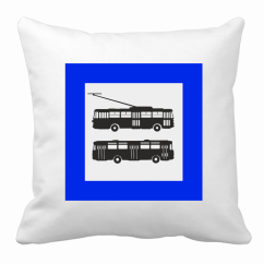 Pillow - stop sign - bus and trolleybus