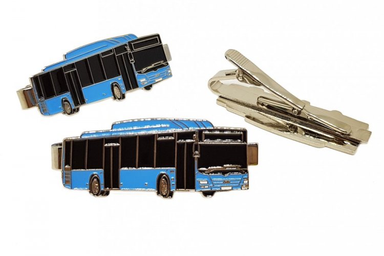 Kravatová spona autobus Man Lion's City - modrý