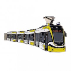 Tie clip tram Pesa Krakowiak - yellow