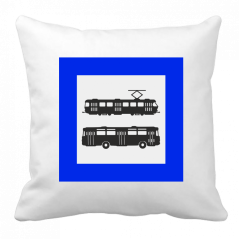 Kissen - Haltestellenschild - Straßenbahn und Bus