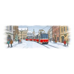 Plecháček - tramvaj ČKD Tatra KT8D5 - vánoční motiv