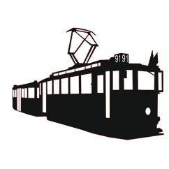 Samolepka Historická tramvaj - 3D
