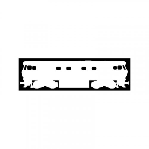 Naklejka lokomotywa 749 - szerokość 27 cm - Kolor: Biała