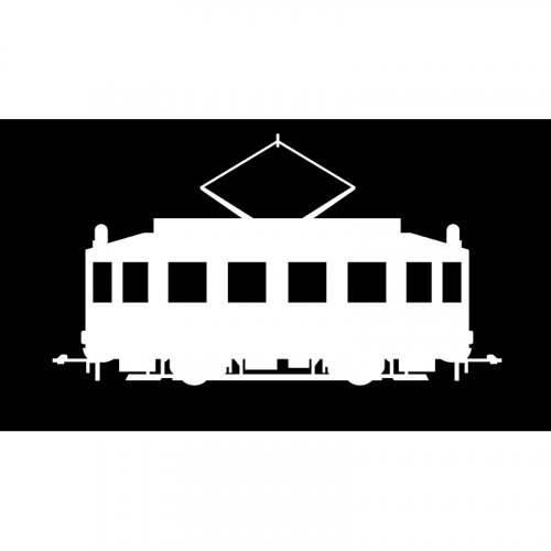 Sticker Historic tram Barborka - width 27 cm - Colour: White