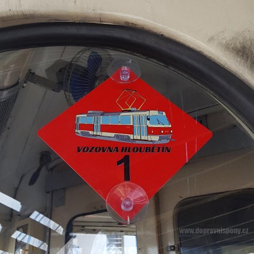 Window sign - trolleybus Škoda 14Tr