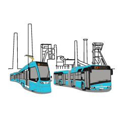T-shirt - Stadler tram and Solaris bus in Ostrava