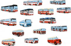 Polštář - různé autobusy