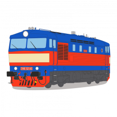 Grafika - lokomotiva 749 "Bardotka"