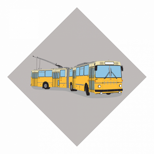 Grafika - trolejbus Škoda-Sanos 200Tr