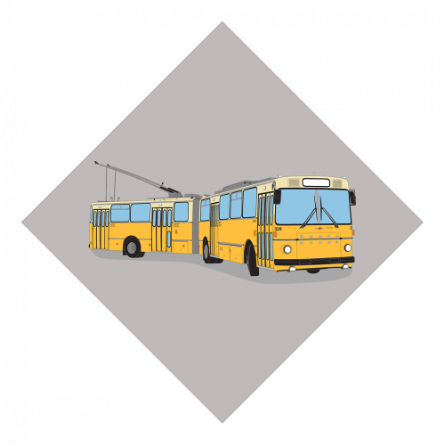 Grafika - trolejbus Škoda-Sanos 200Tr