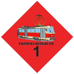 Fensterschild - Betriebshof Hloubětín