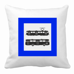 Pillow - stop sign - tram and bus