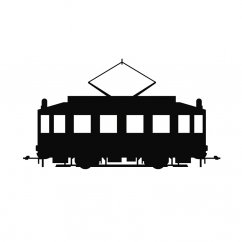 Samolepka Historická tramvaj Barborka - šířka 15 cm