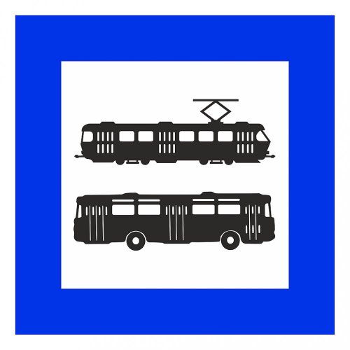 Kissen - Haltestellenschild - Straßenbahn und Bus