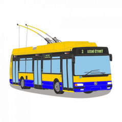Grafika - Škoda 24Tr trolibusz Zlín