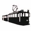 Naklejka Zabytkowy tramwaj - 3D - Kolor: Czarny