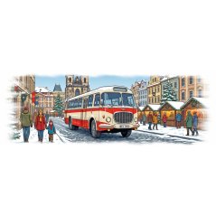 Kubek metalowy - autobus Škoda 706 RTO - motyw świąteczny