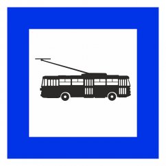 Kissen - Haltestellenschild - Oberleitungsbus