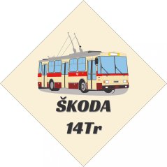 Fensterschild - Obus Škoda 14Tr