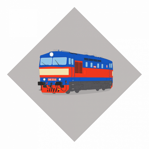 Grafika - lokomotiva 749 "Bardotka"