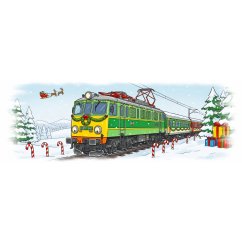 Plecháček - lokomotiva EU07 - vánoční motiv