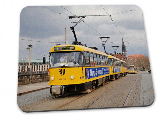 Mouse pad - a trio of trams in Dresden