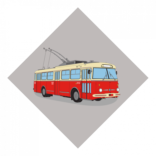 Grafika - trolejbus Škoda 9tr