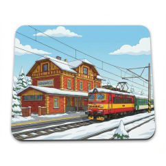 Mouse pad - locomotive 242 - drawing